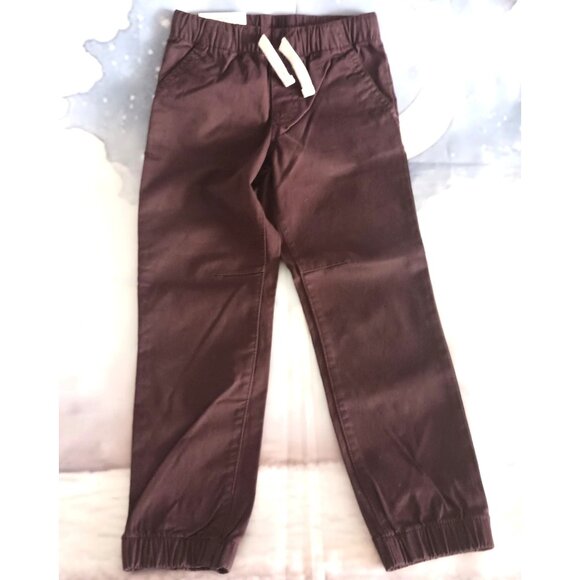 Cat & Jack Joggers Kids 5T Brown Drawstring Waist Tapered Leg NWT Stretch Pants - Picture 1 of 8